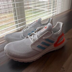 Adidas Ultraboost White with Orange and Blue Accents